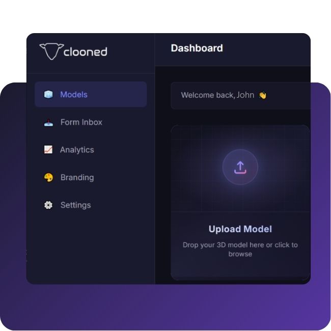 Embed a 3D model on a website and generate leads with Clooned